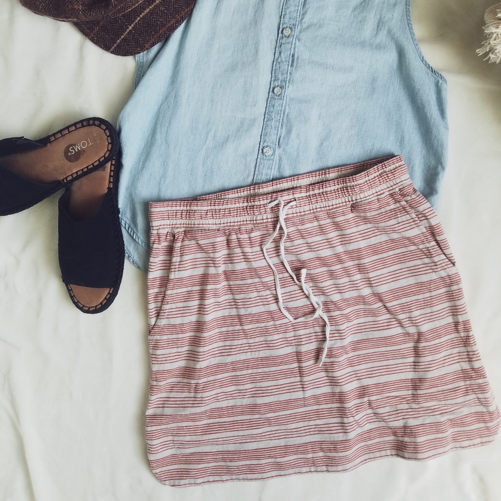 LOFT Striped Summer Beach Casual Skirt